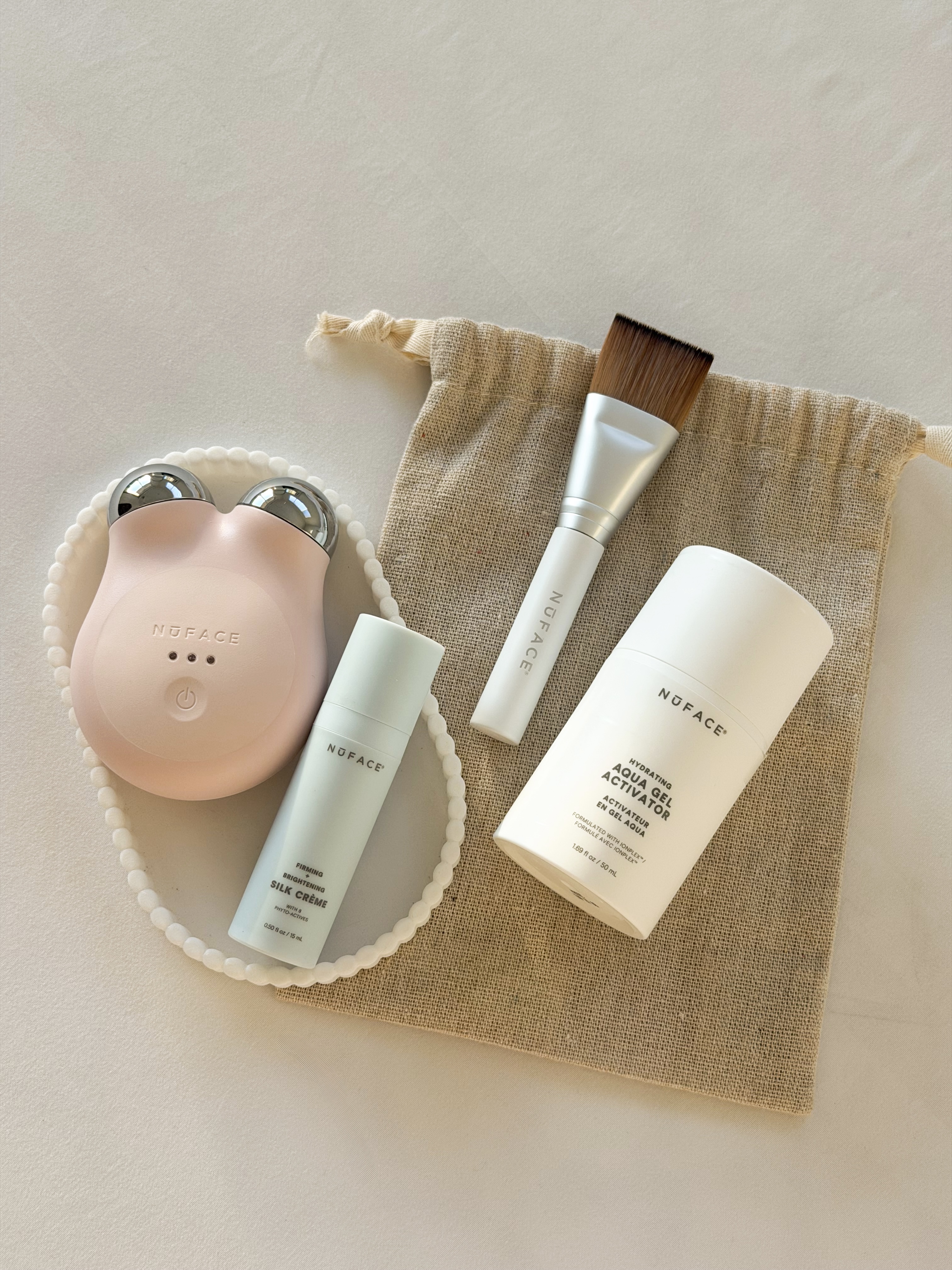 Skincare device product flat lay